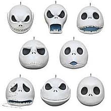 2020 The Many Faces of Jack Skellington, Nightmare Before Christmas, Miniature Ornament Set