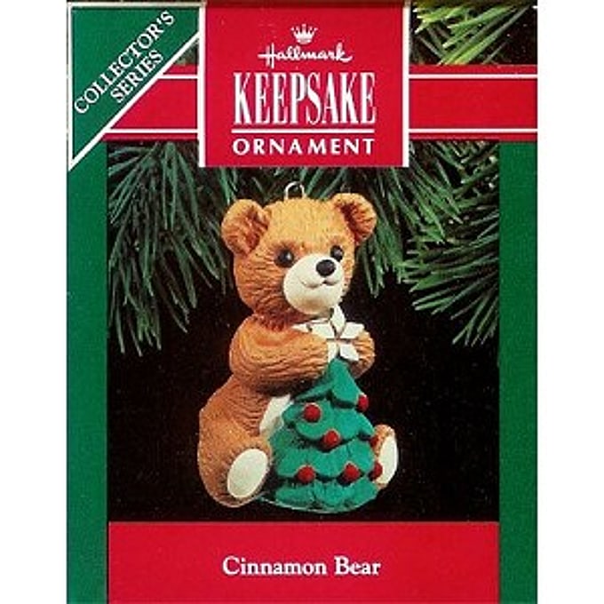 1990 Cinnamon Bear, Topping the Tree, Porcelain Bear, #8 - NB